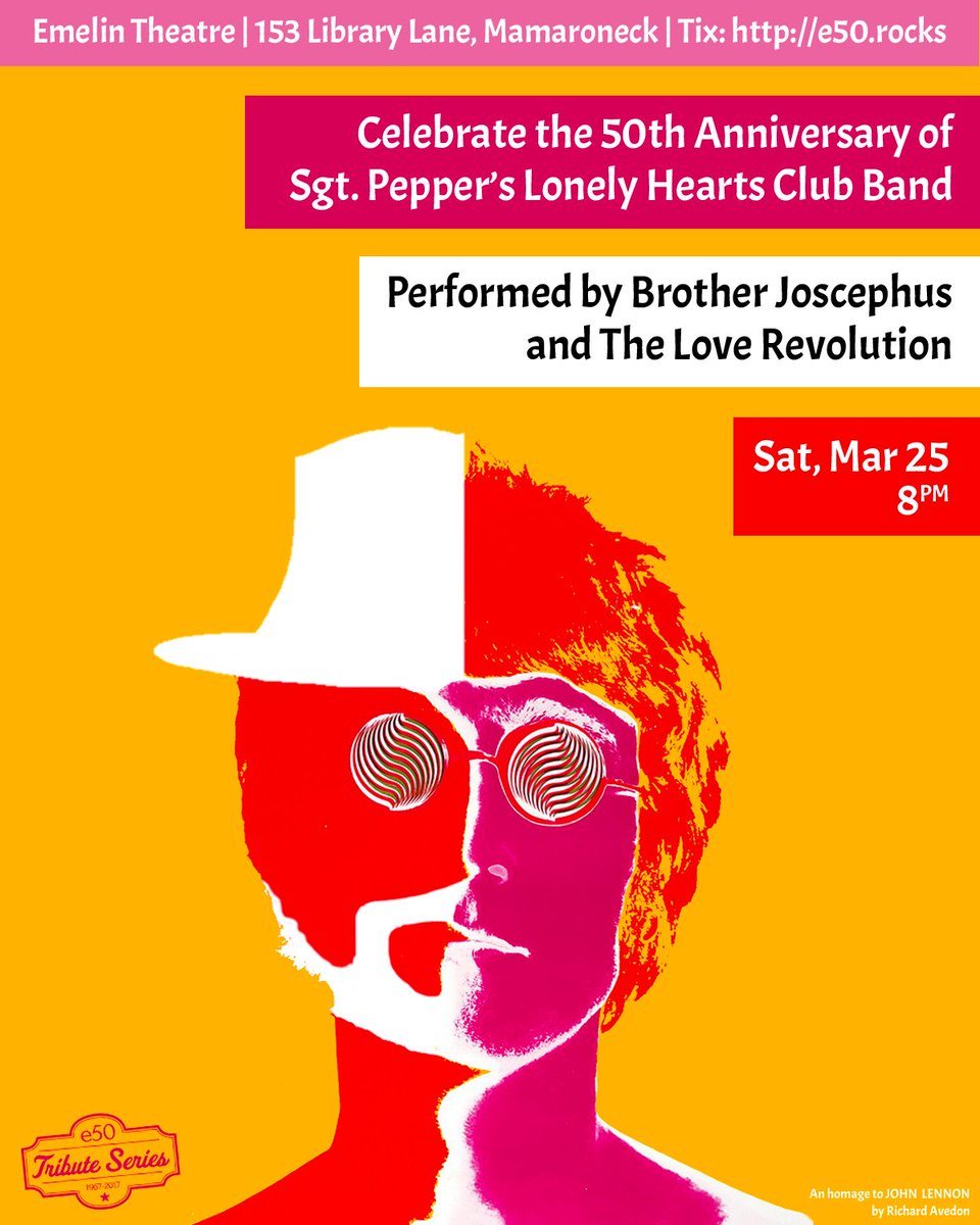 dantashman's tweet photo. #sgtpepper 50th w/ @BroJoLive 
This Sat, Mar 25 at 8pm @EmelinTheatre 
Tix: https://t.co/Wy4DdtXTKz
#beatles #beatlescovers #beatlestribute https://t.co/nI9oHLHyxR