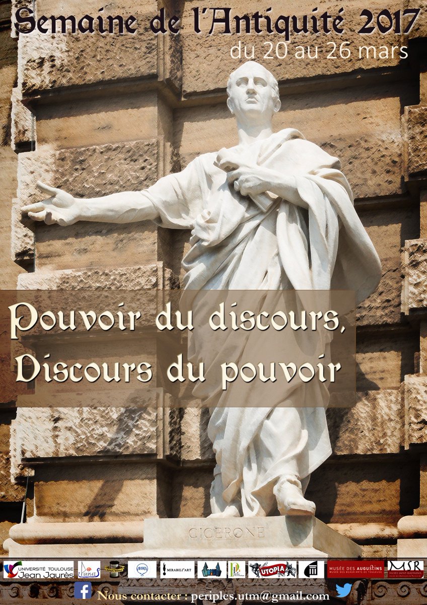 PeriplesUTM's tweet photo. La semaine de l'Antiquité est lancée!Ajd 17h @MSR_Tlse conf "Mars Gemma Augustea"20h30 à Utopia Tournefeuille projection commentée Spartacus https://t.co/JqeuLwssQx