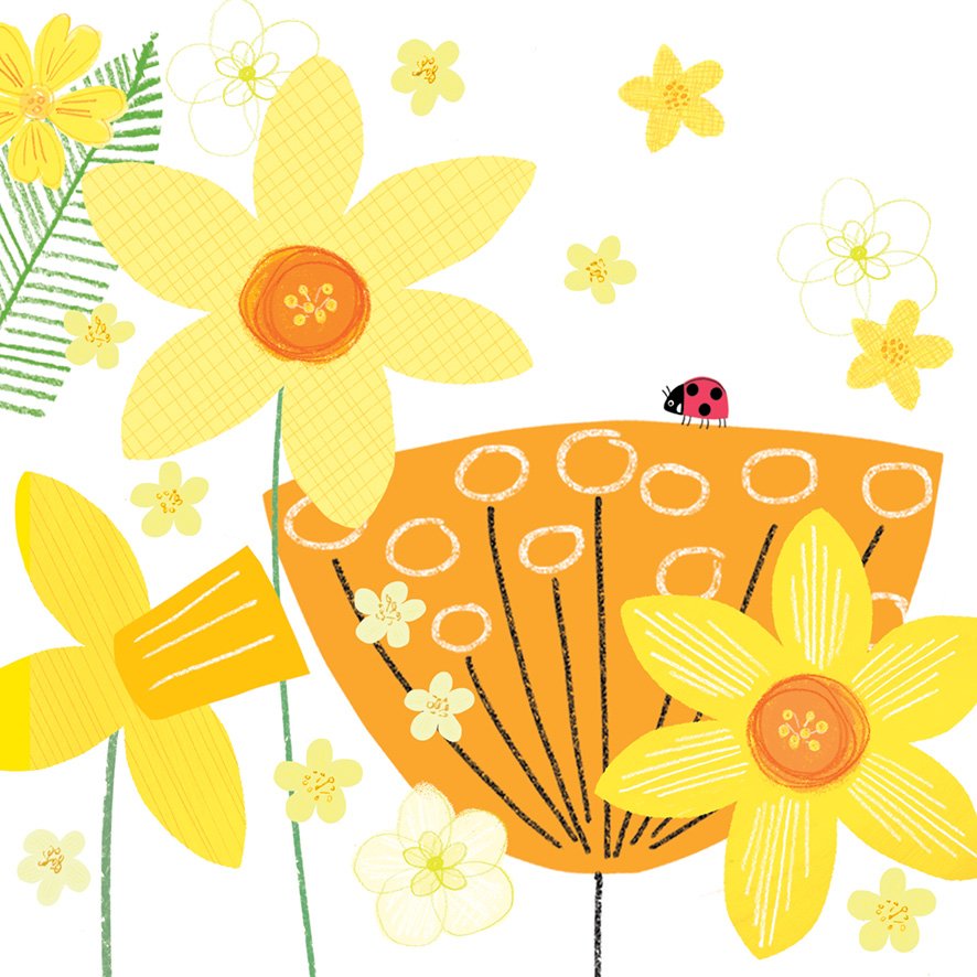 MrsMooart's tweet photo. Happy 1st day of Spring! #springequinox #Spring #flowers #illustration #daffodils #printandpattern #brightlicensing https://t.co/x1KrwWgtls