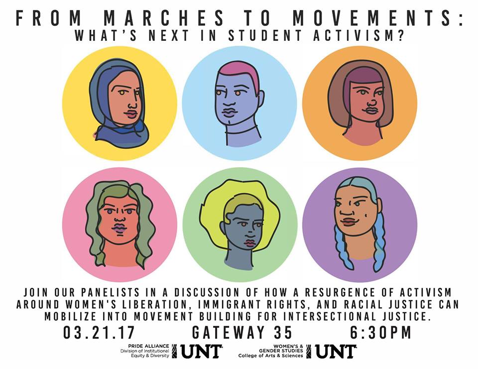 UNTsocial's tweet image. What does activism mean to you? Join #UNT Women’s and Gender Studies, @UNT_MC and @UNTPride to discuss how you can make a difference.