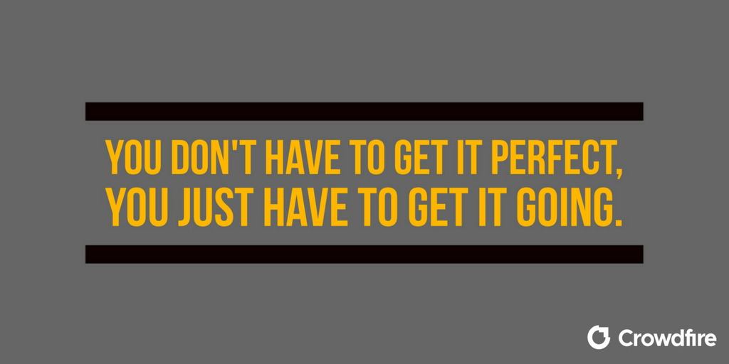 Crowdfire's tweet photo. Don't let perfectionism stop you 🚀 #MondayMotivation https://t.co/MCsoL3t4OH