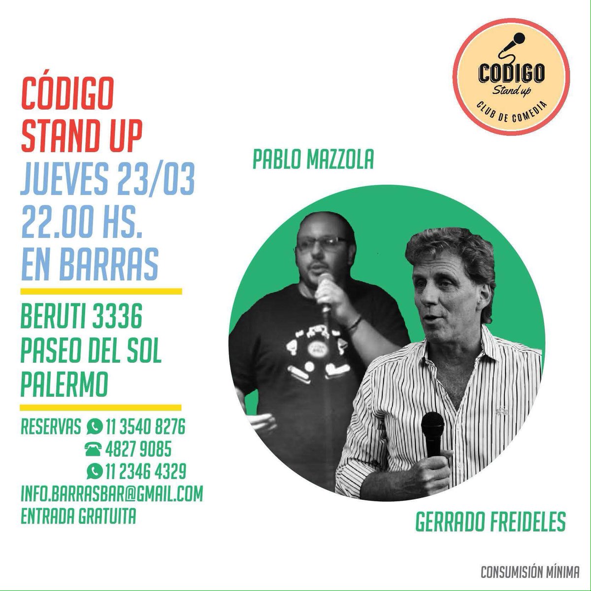 CodigoStandUp's tweet photo. Esta semana en #CodigoStandUp...
Hace tu reserva hoy mismo y disfruta del mejor humor gratis!
#palermo
WhatsApp 1123464329/1135408276 https://t.co/7U5iSTB9uV