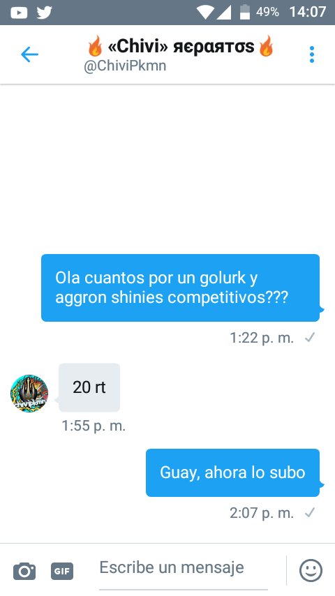 pokefriki97's tweet photo. ayudadme a que @ChiviPkmn me los pokes pls. @Bl3sSuR @SekiamPKM @Redsfusion @Poketrainer15 @Mystic0Team @RyukoChan94 https://t.co/YmePatG5BN