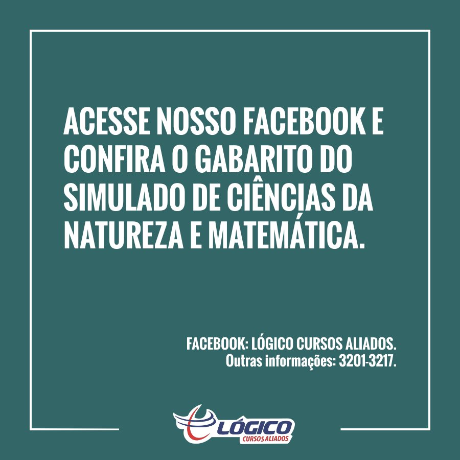 Saiu, galera! Acesse nosso Facebook e confira seu desempenho no Simulado que rolou ontem (18). :D