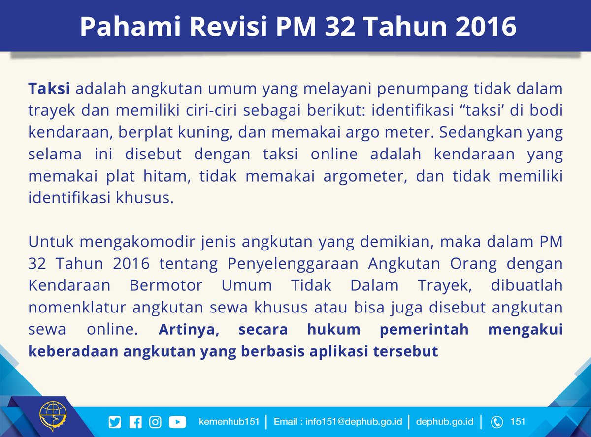 kemenhub151's tweet photo. 7. Mengapa transportasi yg selama ini disebut taksi online dikategorikan sebagai angkutan sewa khusus? #PahamiRevisiPM32 https://t.co/ZU0XMwIKMU