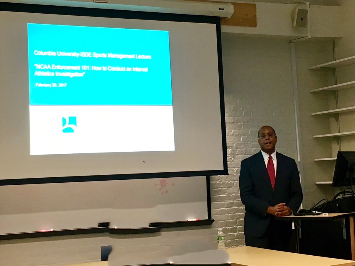 ISDEUSA's tweet photo. Michael Buckner @BucknerSports conducted a lecture on how to conduct an internal athletics investigation. https://t.co/MZpdUxwRTp
