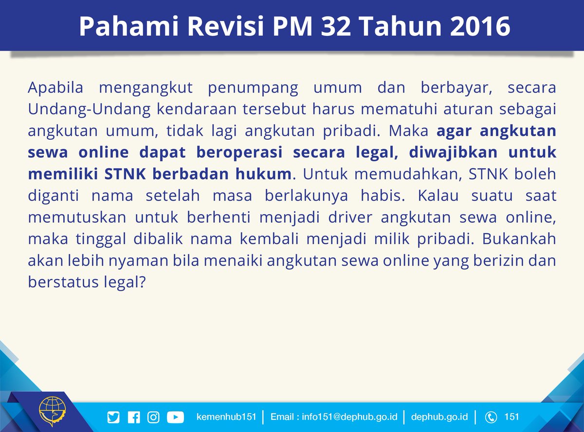 kemenhub151's tweet photo. 10. Apa alasannya STNK harus berbadan hukum? Bukankah ini kendaraan pribadi yg dibeli dengan uang pribadi? #PahamiRevisiPM32 https://t.co/A8HKjaOGYW