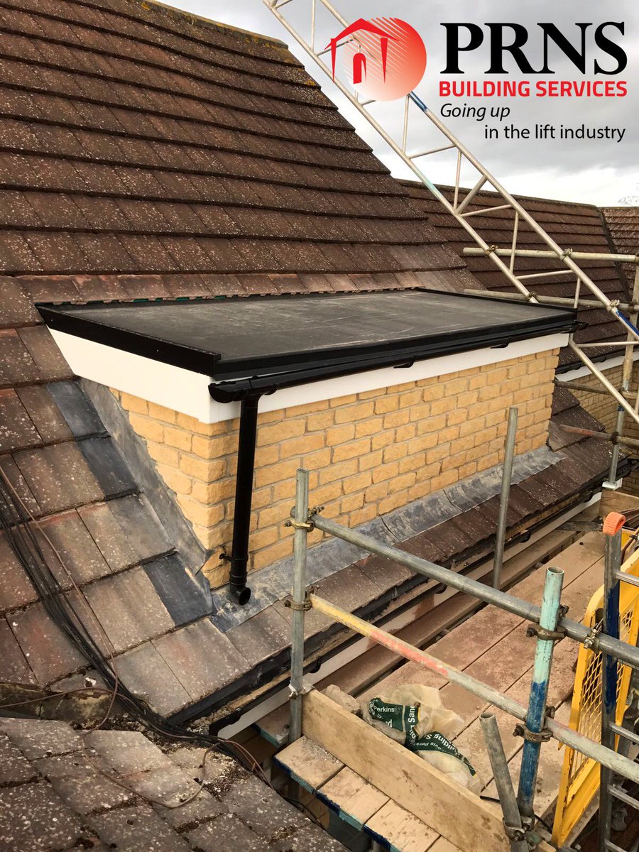 Lift shaft is complete with a flat roof, and lead work also finished.