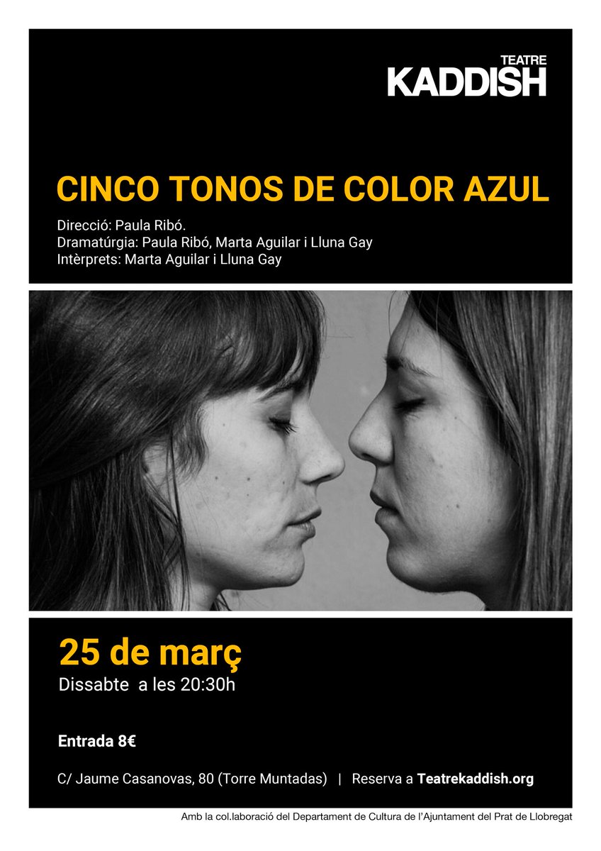 Aquest dissabte 25 de març, una petita joia al Teatre Kaddish!
Pots reservar la teva entrada a la nostra web Teatrekaddish.org