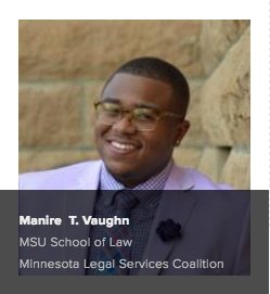 atjtechfellows's tweet photo. Meet Manire Vaughan! The 2017 @State_SupportMN @atjtechfellows from @MSULaw! #atjtech #accesstojustice #legaltech #legalaid https://t.co/j9Tw8Ywpb9