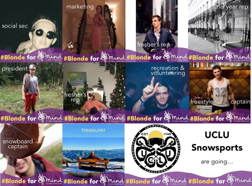 You may have heard that #UCLUSnowsports went #BlondeForMind last month, raising over £3k for <a href="/MindCharity/">Mind</a>. 4 societies joined to raise £10k+