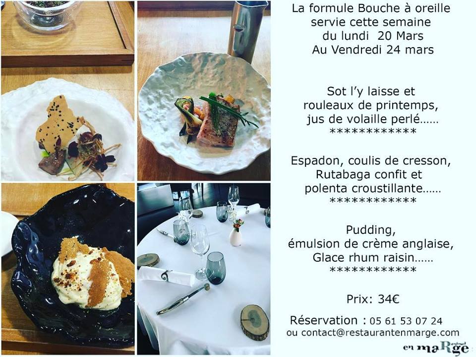 #Mets délicats à déguster au #menu de cette semaine au #restaurant #EnMarge #Toulouse #bonappetit #food #gastronomie #chef #dinner #lunch