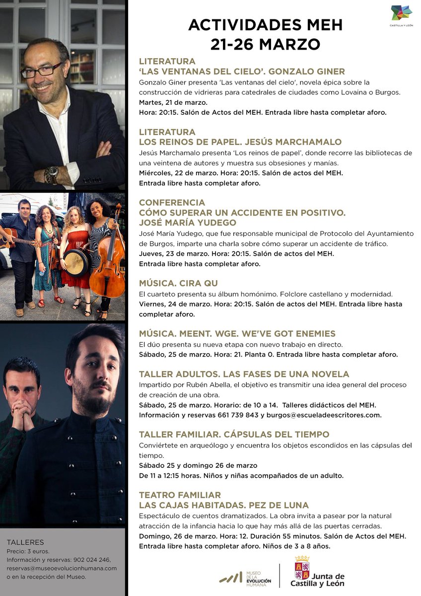 Arranca la semana y con ella nuestras propuestas. Actividades para tod@s. Literatura, música, teatro... Elige plan. #Burgos