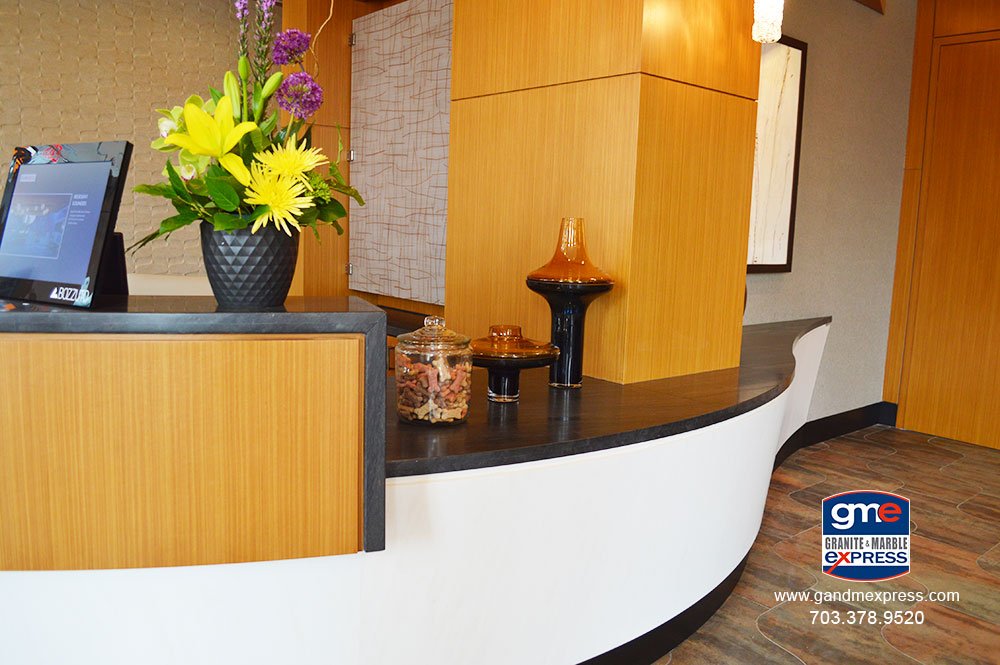 gandmexpress's tweet photo. Concierge Desk we did recently in Bethesda MD #Granite #Countertops #Commercial #Architect #Builder #Contractor #CAD #Stone #Natural #Quartz https://t.co/OWNeXzzKDJ