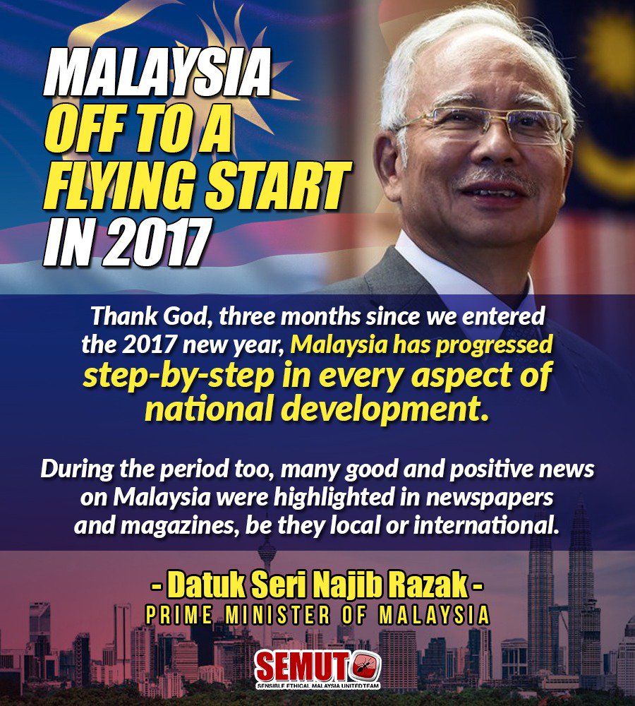 jueny00's tweet photo. M'sia off to a flying start in 2017 @NajibRazak @Huan2U #KekalNajib #InfoSemut https://t.co/wAOPYBx1nM @UmnoBlog