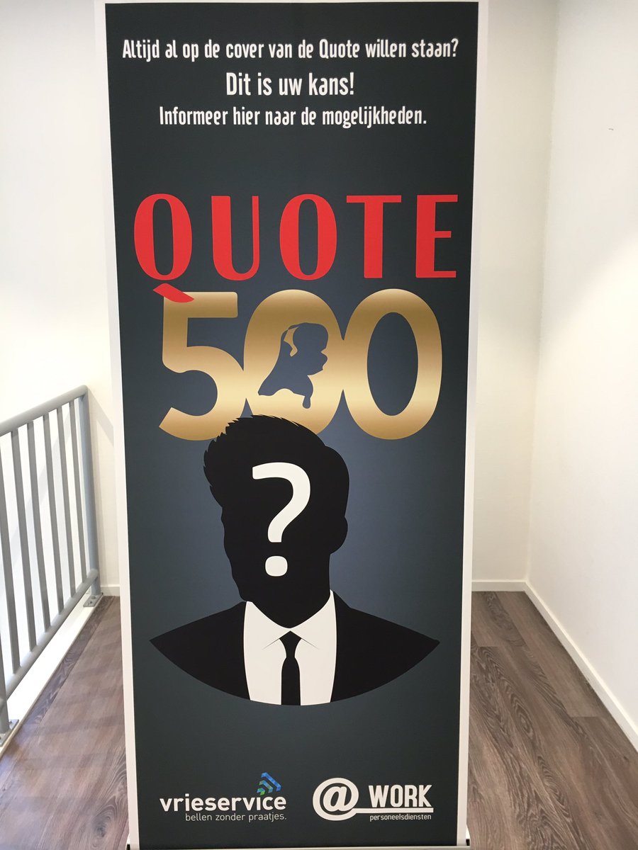 Staat U op de cover van de nieuwe Quote? <a href="/workbv/">@WORK</a> en <a href="/vrieservice/">Yes Telecom</a> heten u morgen van harte welkom op onze stand <a href="/OpleinDrachten/">OndernemerspleinDr</a>. <a href="/WTCBCDN/">BCDN</a>.