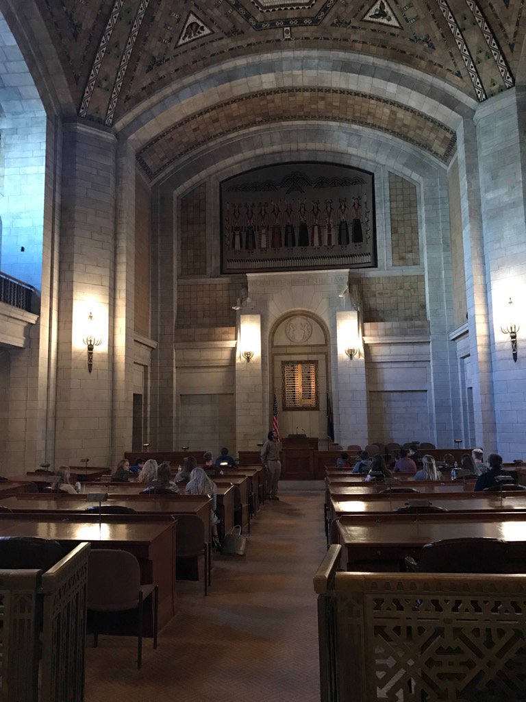 SRHarring's tweet photo. #NHSGov't looking inside Warner Legislative Chamber or the old senate floor. Not used much anymore! #unicameral https://t.co/HCdo0jWYRm