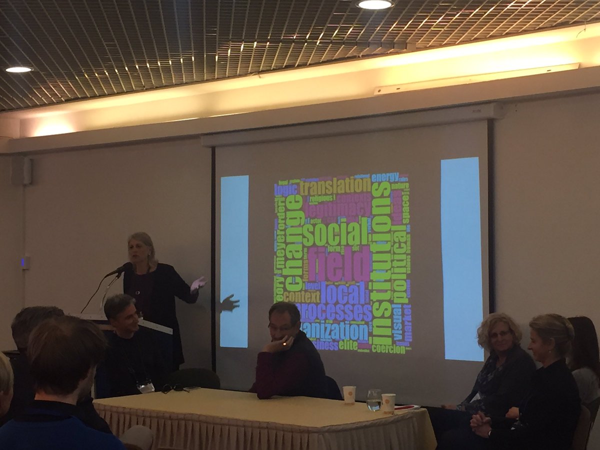 Prof. Renate Meyer, moderating the closing discussion of the vibrant #newinstitutionalism workshop 2017 <a href="/HebrewU/">Hebrew University</a>. 
Next year <a href="/Unibocconi/">Università Bocconi</a>!