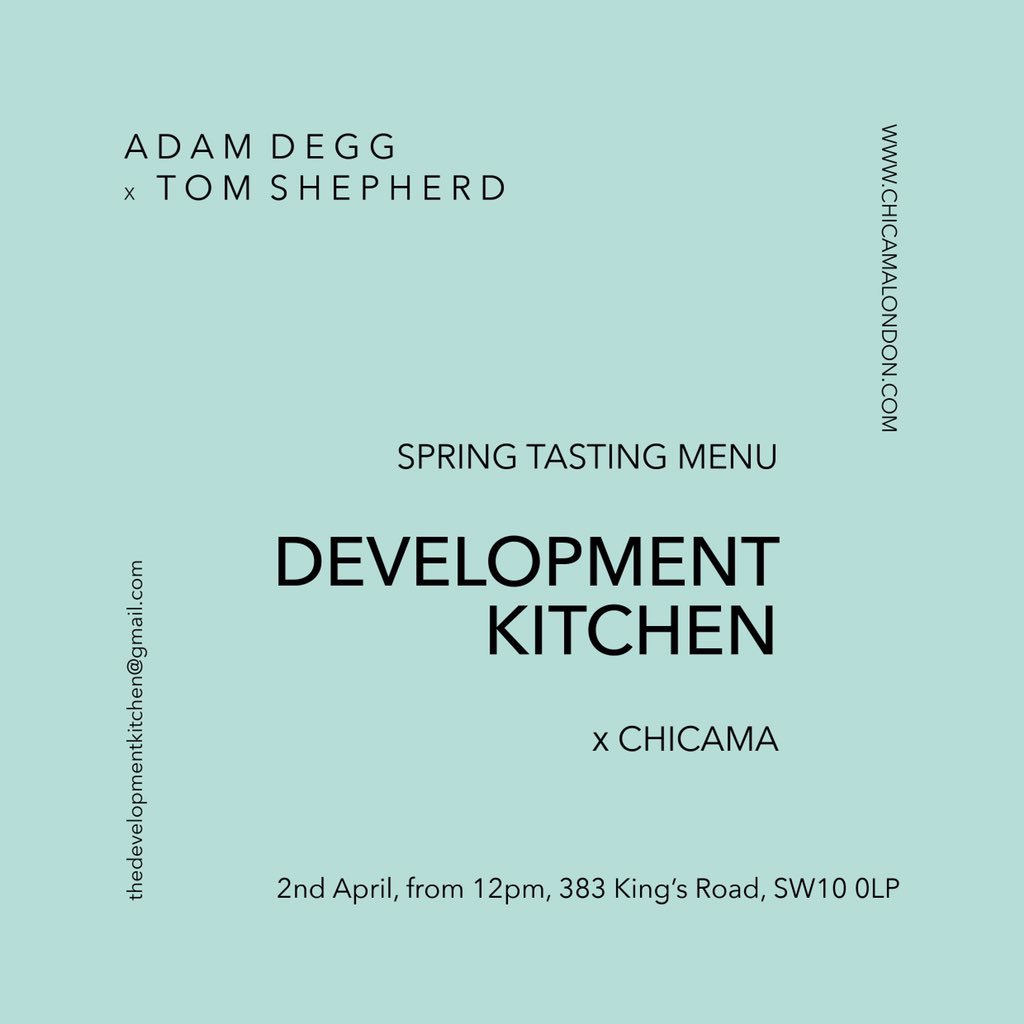 Tickets available now from thedevelopmentkitchen@gmail.com