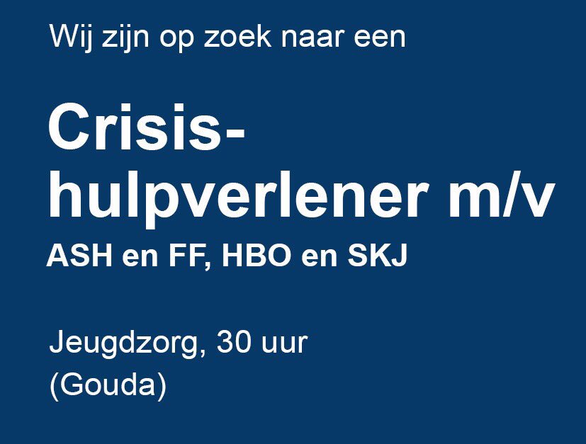 Meer weten, stuur me even een Pm #jeugdzorg #vacature #flex