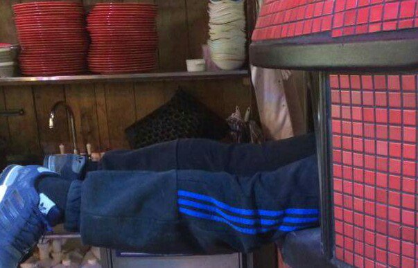 Today's special. Tastes just like chicken.. 😂 Only joking! Urgent repairs being carried out this morning. Already back to serving pizza!