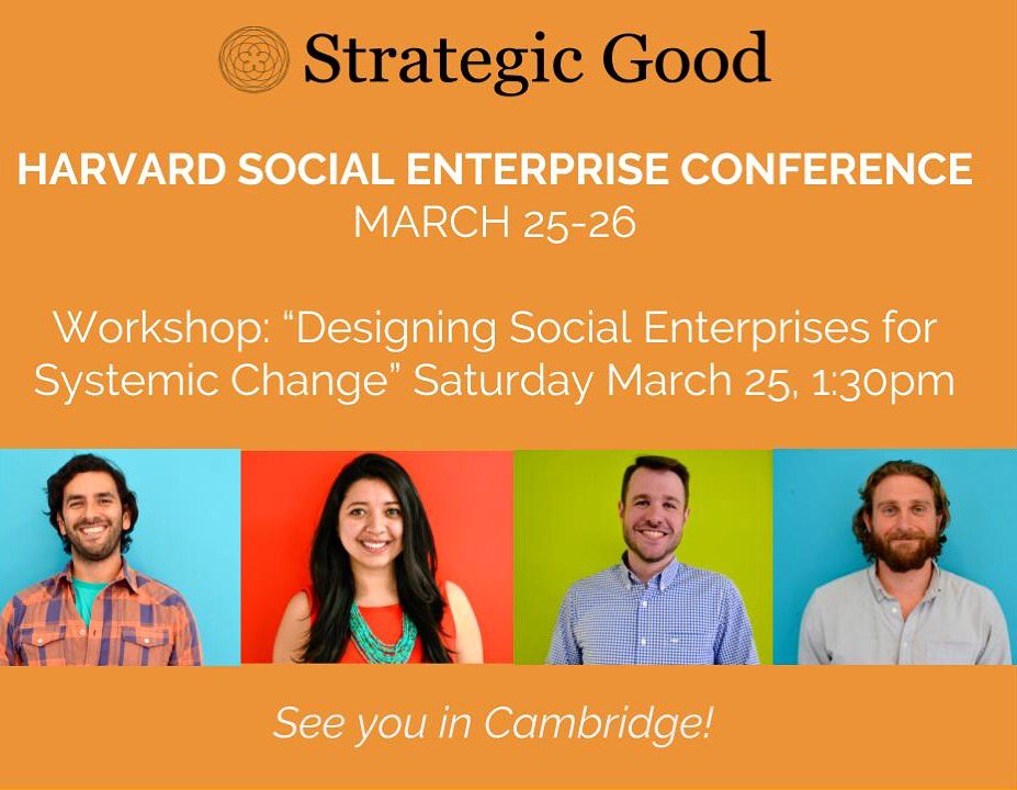 strategicgood's tweet photo. We're ready for #SECON2017 this weekend! Check out our workshop Saturday at 1:30pm! See you at Harvard! #socent #changemakers #harvard https://t.co/26XEa5e7iP