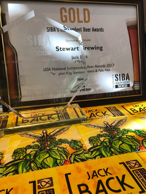 StewartBrewing's tweet image. Trophy &amp;amp; cert now back and in pride of place #jackback #champion you can sample this champion beer at our fest, 13 May. Tix on website.