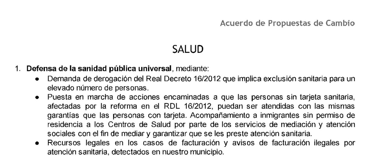 Acuerdo de gobierno en Salud del Gobierno Municipal de #Alcalá. Dos años después, ninguna medida puesta en marcha.