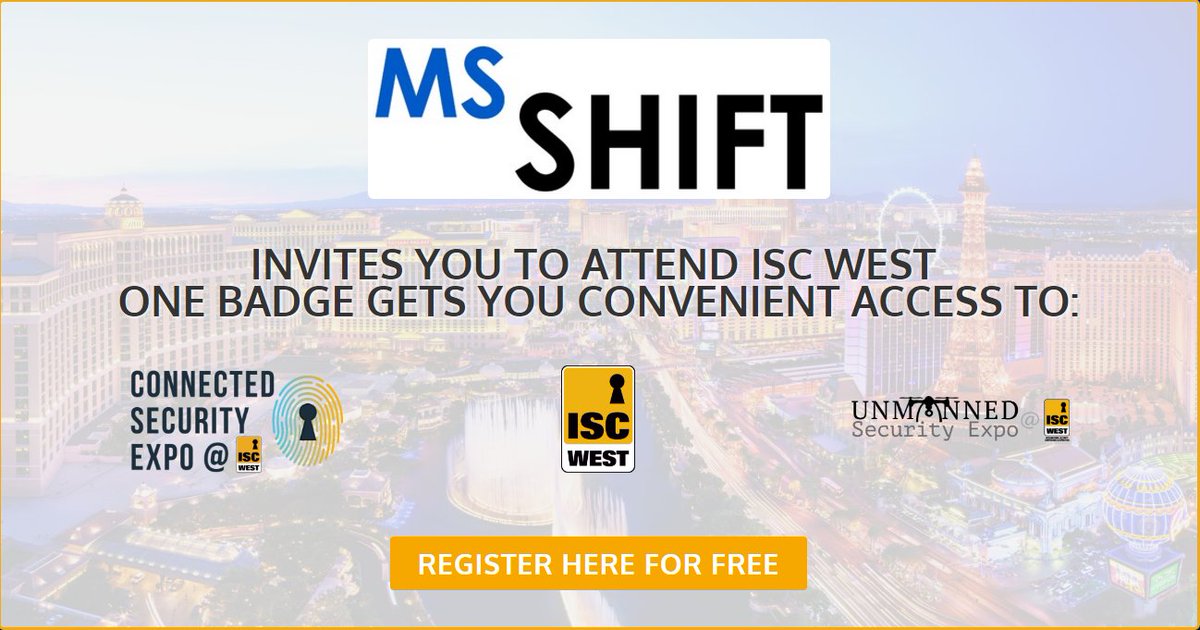 MS_Shift's tweet image. Join MS SHIFT in Booth 2040 at #ISCWest - April 5-7 in Las Vegas.  nvyt.es/46932c13 for FREE Registration!