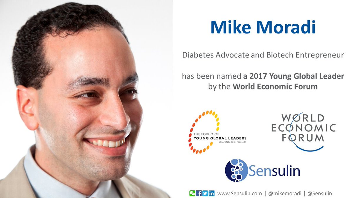 Sensulin's tweet photo. Meet #wef's 2017 Class of Young Global Leaders @ https://t.co/c4RyuL7rFi @YGLvoices #ygl17, incl. entrepreneur/diabetes advocate @mikemoradi https://t.co/Xvk0lKLSUz