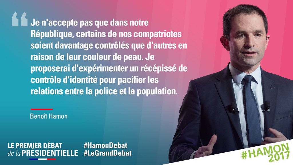 Contrôle au faciès #Hamon2017 #LeGrandDebat #HamonPresident