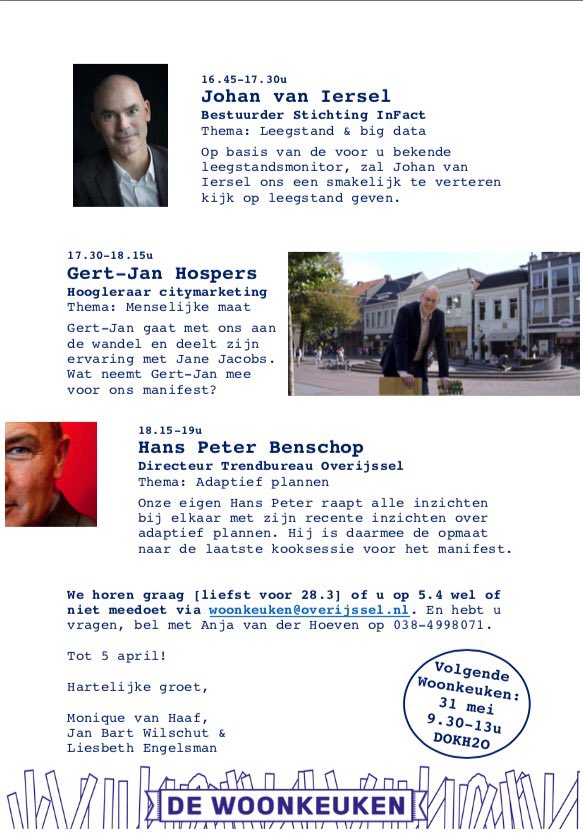 Directies/bestuurders vastgoedsector #Overijssel die graag bijdragen aan Manifest Proef de Ruimte: uitgenodigd ! Volgende kooksessie op 5/4.