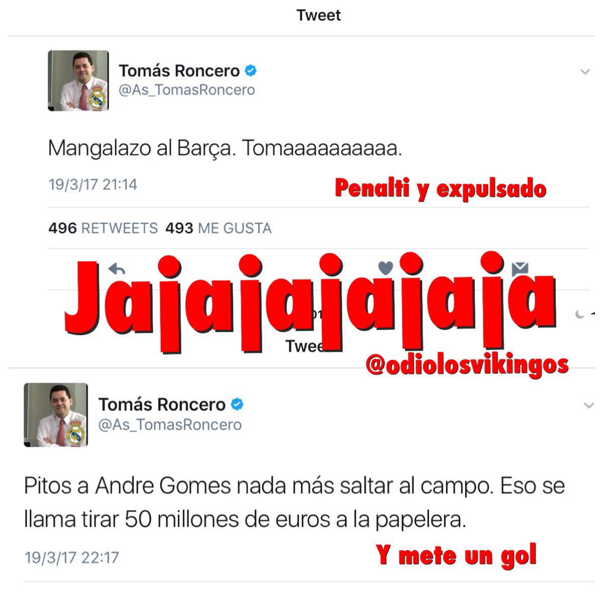 El Gafe de <a href="/As_TomasRoncero/">Tomás Roncero</a> sigue infalible e indetenible. Cosas que nunca van a cambiar y esta es una de ellas