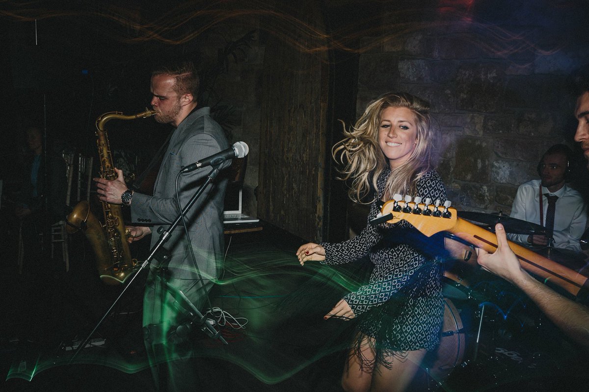 Action shot from a fab wedding we did at @Newton_Hall picture by the talented @andyturnerphoto #liveband #saxsolo #wedding