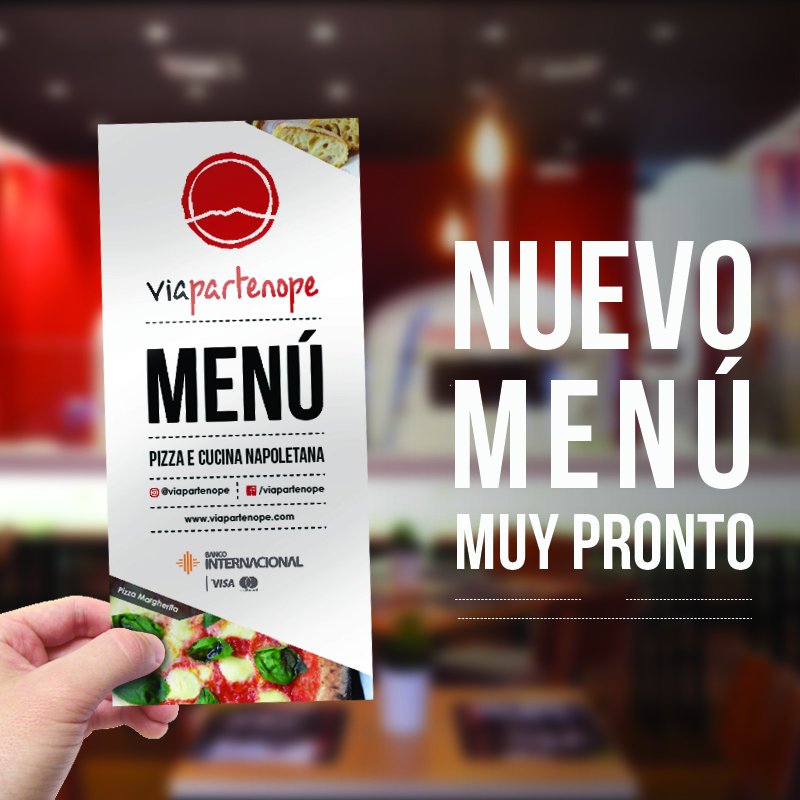 viapartenope's tweet photo. ¡#MuyPronto podrás disfrutar de nuestro #NuevoMenu! ¡Nuevas recetas, mismo sabor napoletano! https://t.co/0Q4TEROd4j