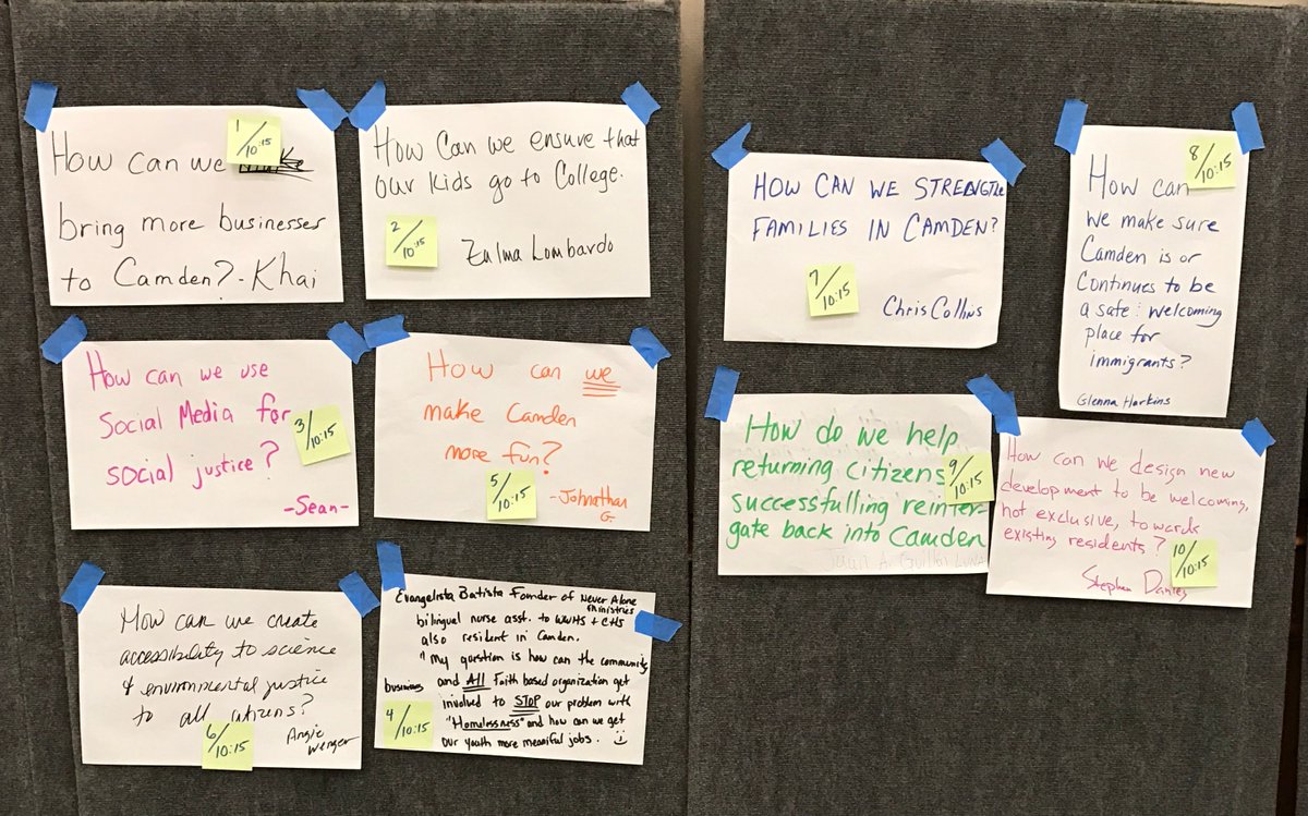 gatheringrnd's tweet photo. Check out the main topics discussed during session 1 in our latest Call to Collaboration: Creative Camden! #CreativeCamdenC2C #CreativeNJ https://t.co/B2mCyBderr