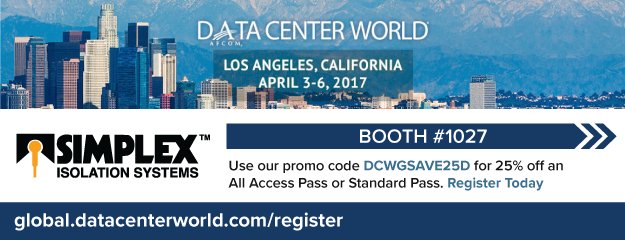 Simplex_Iso's tweet image. Visit Simplex at this year’s Data Center World Global (Booth 1027). Use promo code DCWGSAVE25D for 25% off a pass. buff.ly/2nw68UU