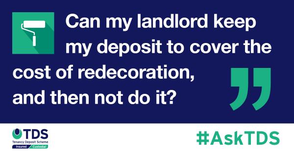 TenancyDeposits's tweet photo. #AskTDS answers a question from a #tenant regarding redecoration and their deposit https://t.co/v2m2fMKrH9 https://t.co/CDzNaLGGMq