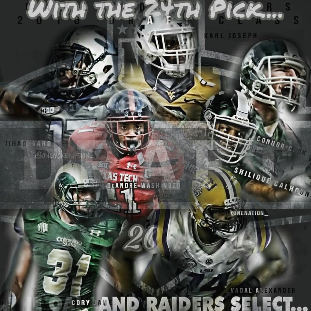 _R_W_A_'s tweet photo. * WHO WILL BE THE NEXT RAIDERS? *

( LIKE AND SHARE IF YOUR EXCITED FOR APRIL 27TH )

#CeoChrisRaiderTownBizzness https://t.co/iaE5Of7kiu