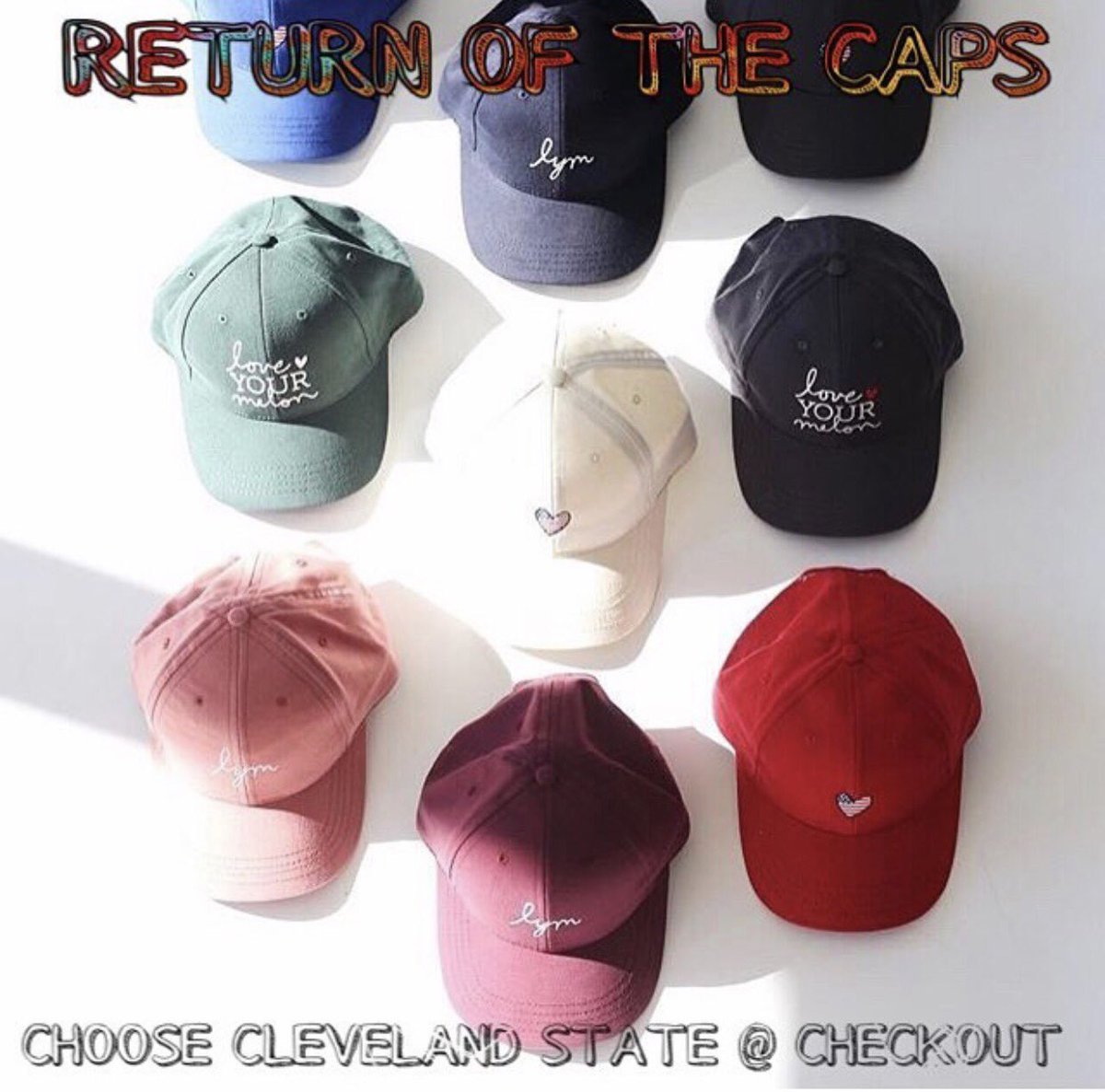CSU_LYM's tweet image. 🍉🍉Grab a cap while you can! 🍉🍉#lym #Pediatrics #cancer #fightcancer #Loveyourmelon -Select Cleveland State at check out!