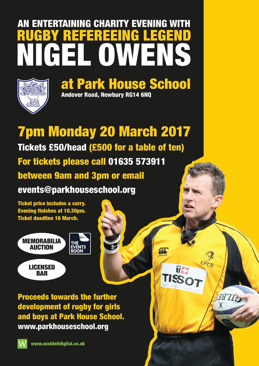 We are at the fantastic @PHSNewbury this evening for An Evening with @Nigelrefowens and @_SeanHolley. #eventsroomontheroad