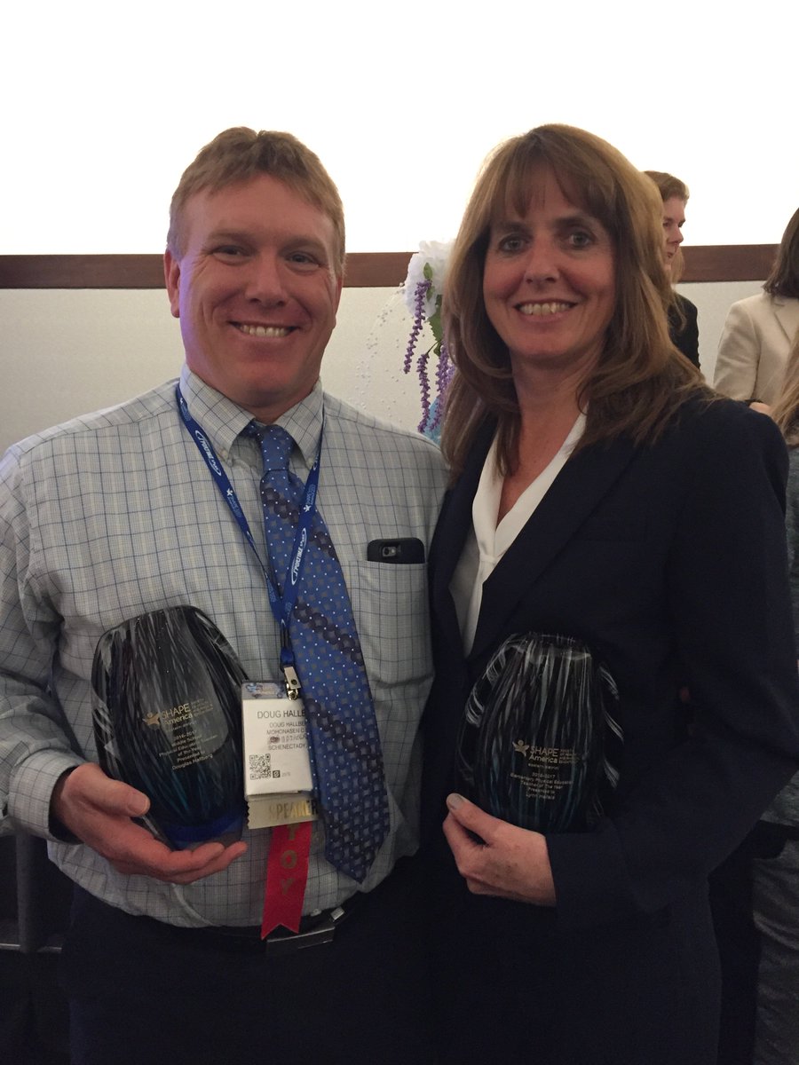 NYSAHPERD's tweet photo. Congratulating & celebrating with Lynn Hefele & Doug Hallberg-2017 Eastern District Teachers of the Year! #shapeboston #nysahperd https://t.co/iX6WraxU3N