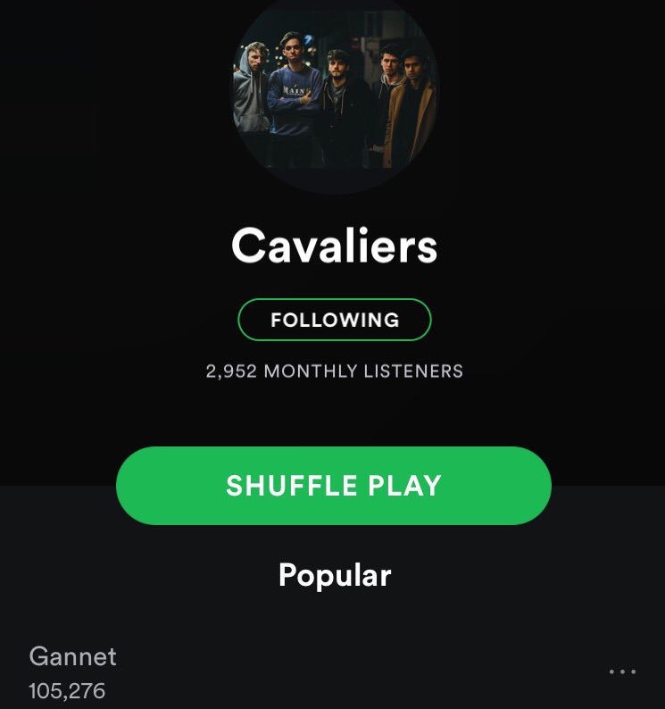 V exciting to see Gannet smash through 100K plays on Spotify, we have the Brazilians to thank for this one! open.spotify.com/track/4omM0m3D…