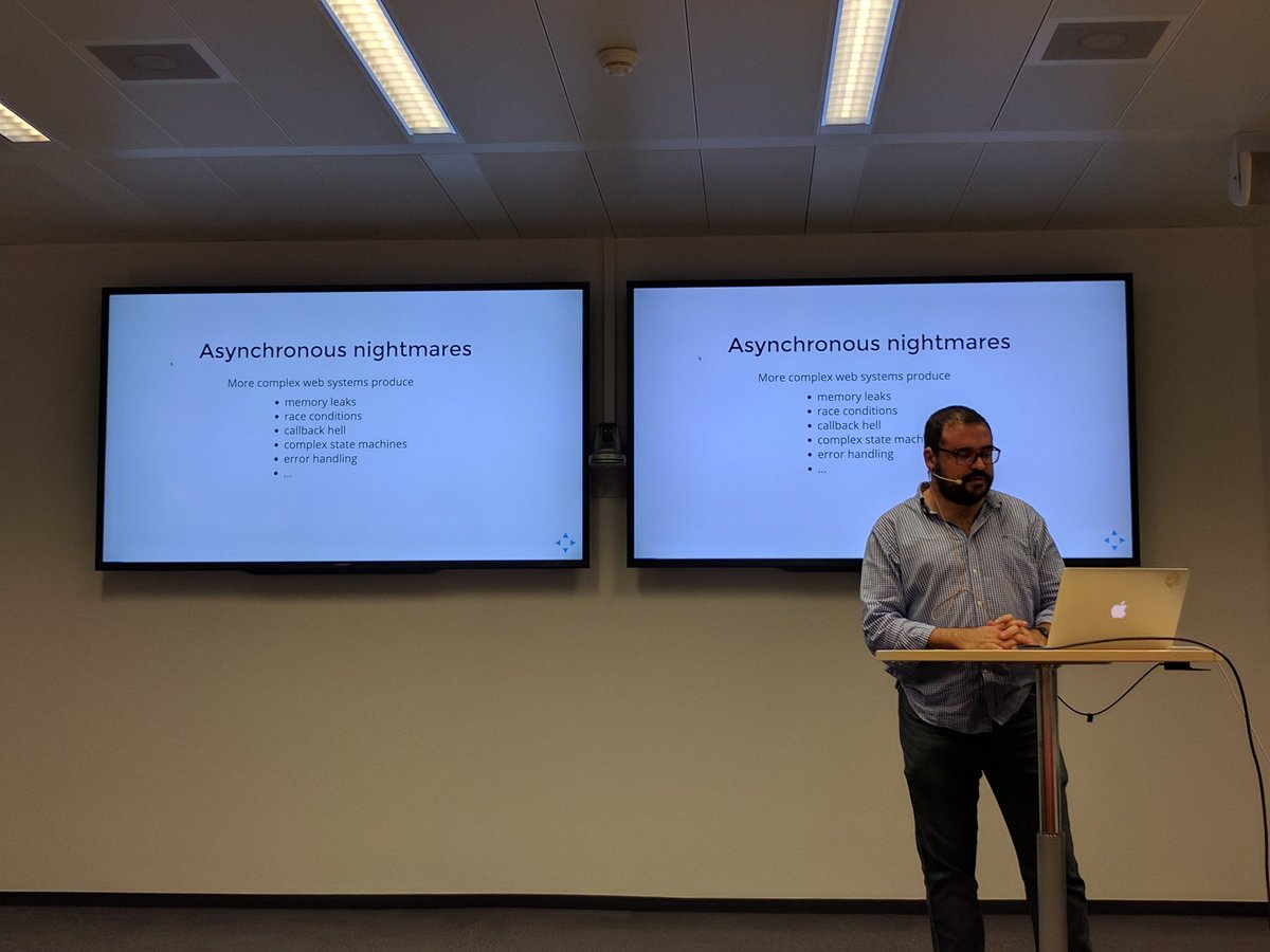 #observables with #angular <a href="/AjsZrh/">AngularJS Zürich</a> #meetup by @carlosomatic 🤘😉 #async is hard, use the right tool for the job! #zurich