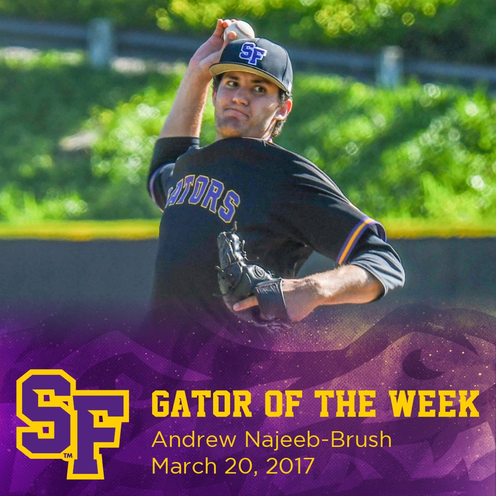 SFState_Gators's tweet photo. Our Male Gator of the Week is @SFStateBaseball Jr. RHP Andrew Najeeb-Brush! #ChompCity #CCAAbb @SFSU @goccaa https://t.co/qnf4jVtkWR https://t.co/znVWhJm8w8