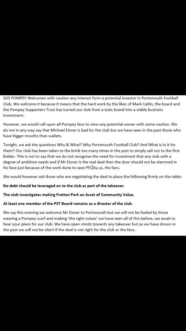 PompeyNewsNow's tweet image. Words from @SOS_Pompey on today's #Pompey news.