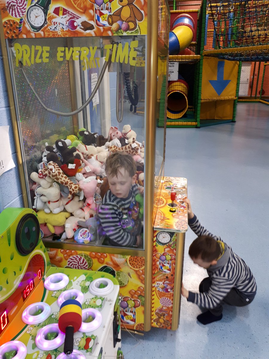 Disasterbator's tweet image. &amp;gt; In play centre. 
&amp;gt; Eyes off 3 y/o mischievous son for 6 secs.
&amp;gt; Muffled complaint near the amusements.
&amp;gt; Look up, see this.
&amp;gt; What do?