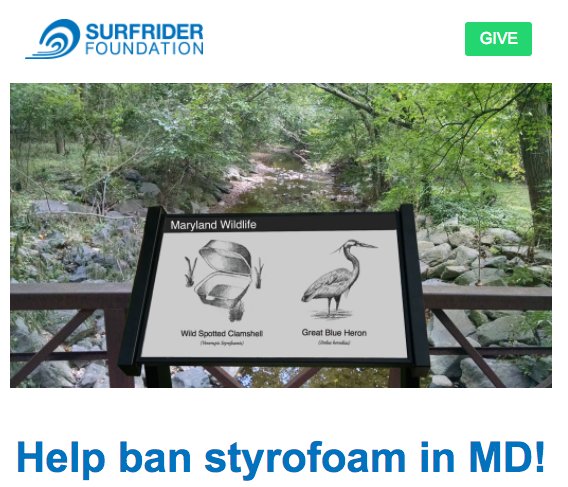 #BanStyrofoam in #Maryland tinyurl.com/m8gf5dx Thx <a href="/Willcsmithjr/">Senator Will Smith (District 20)</a> <a href="/delsheilahixson/">Sheila Hixson</a> <a href="/DavidMoon2014/">David Moon</a> <a href="/JheanelleW/">Jheanelle Wilkins</a> for leadership @MASurfrider