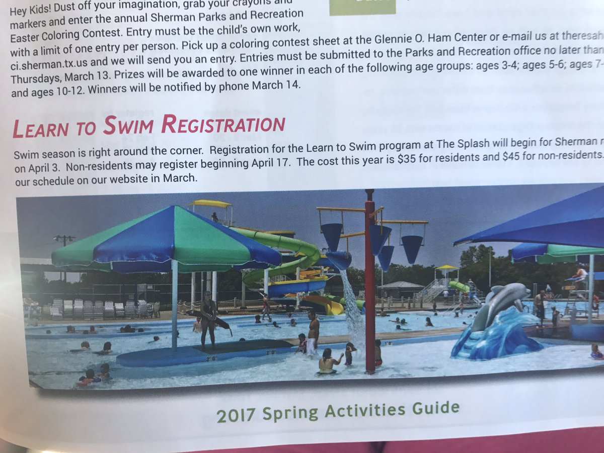 MaribelParra09's tweet photo. Swim season is just around the corner. Come Register @parks and recreations @DowellDeloris  @ShermanISD https://t.co/RWMes7haNB