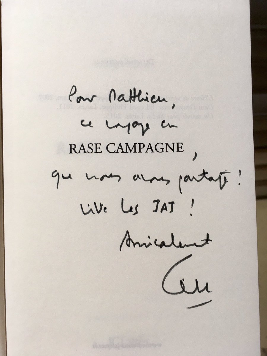 Merci @GillesBoyer pour cette dédicace et cette conférence d'une analyse impeccable ! #RaseCampagne #LibrairieMollat #AvecGillesBoyer